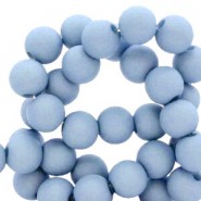 Acrylic beads 6mm round Matt Carolina blue